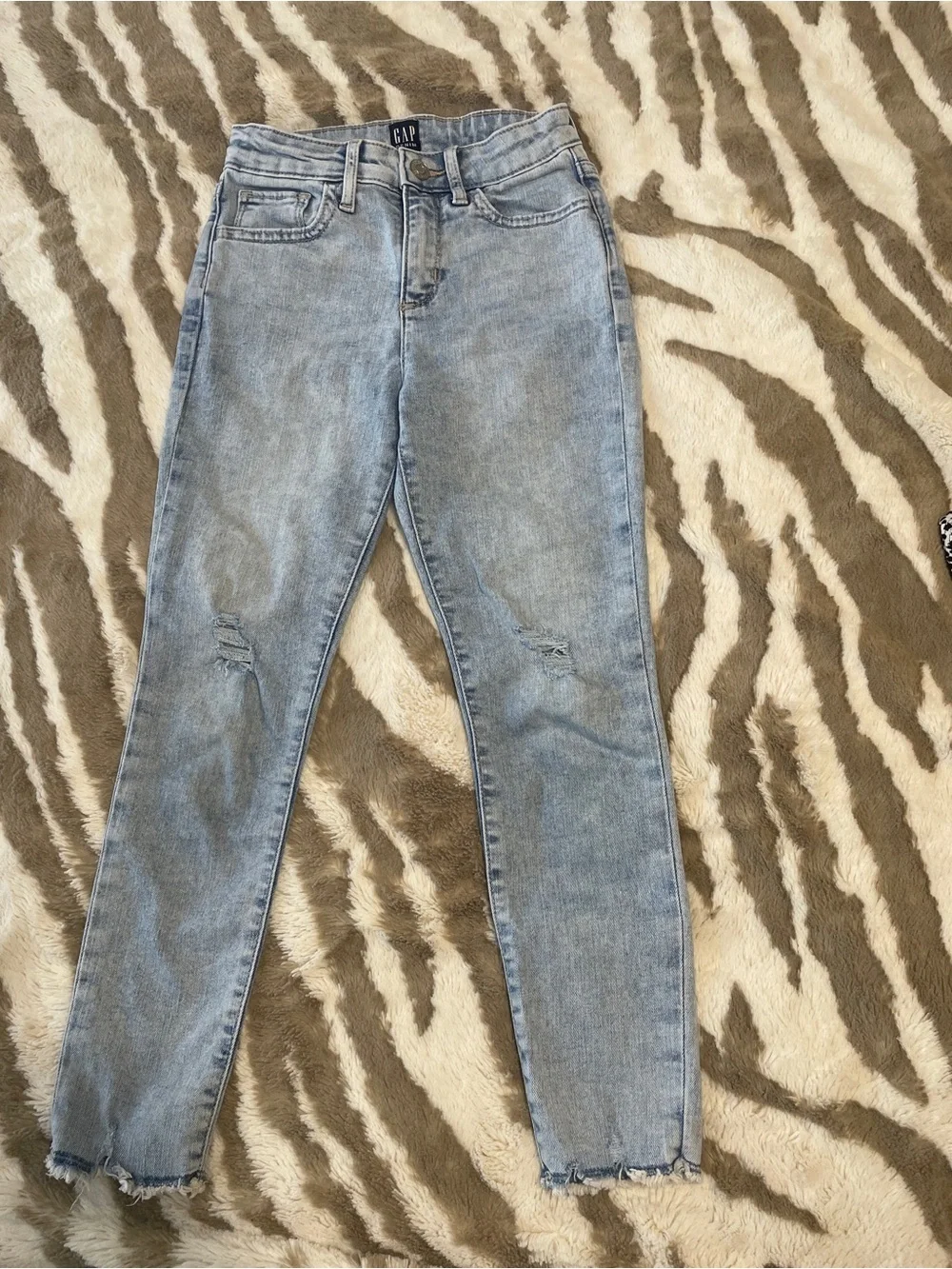 GAP Kids Light Blue Distressed High-Rise Jeggings
